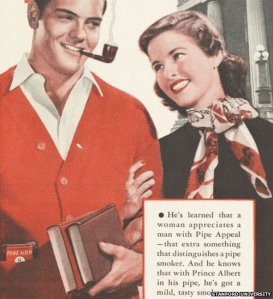 An early advertisement featuring Trevor Bilston, feeling confident in his shag choice with Miss Smethwick 1964. 